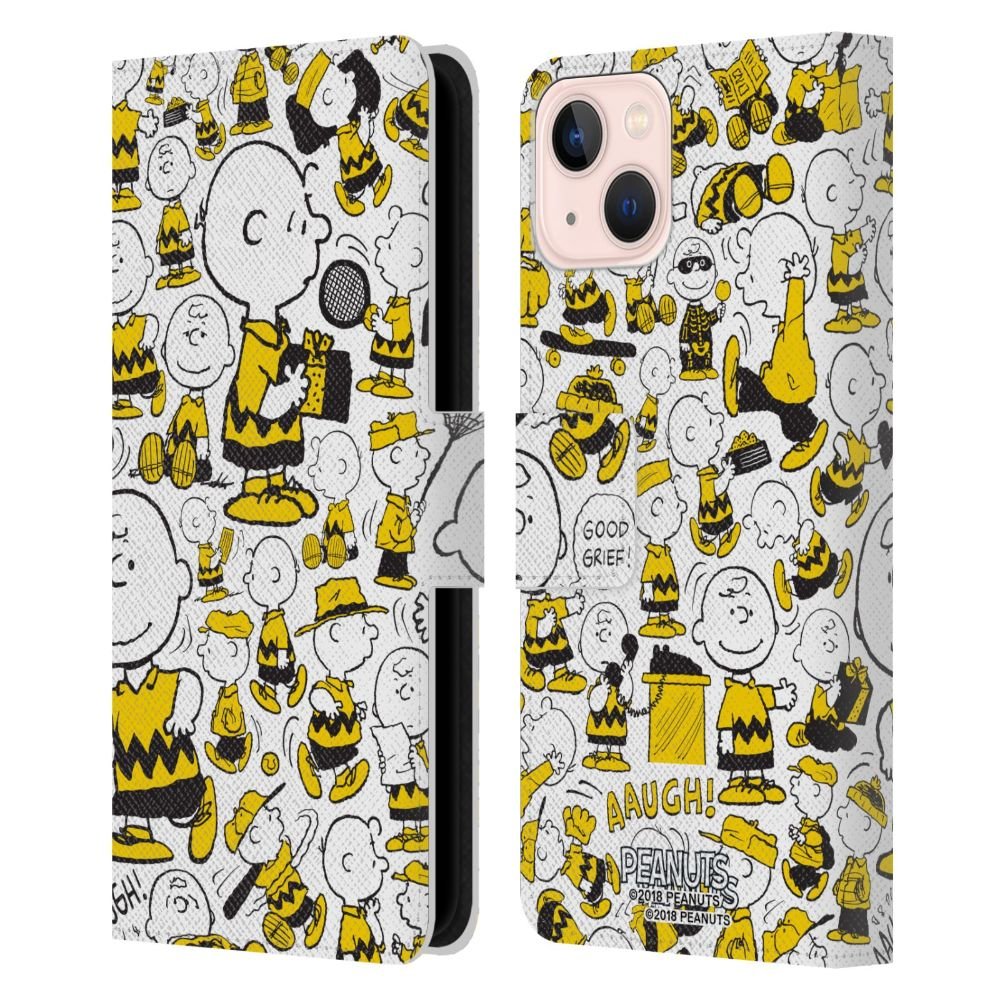 PEANUTS スヌーピー (コミック誕生 75周年 ) - Patterns 3 レザー手帳型 / Apple iPhoneケース - PGS